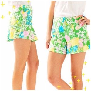Lily Pulitzer Folly Hibiscus Stroll ruffle skort 8